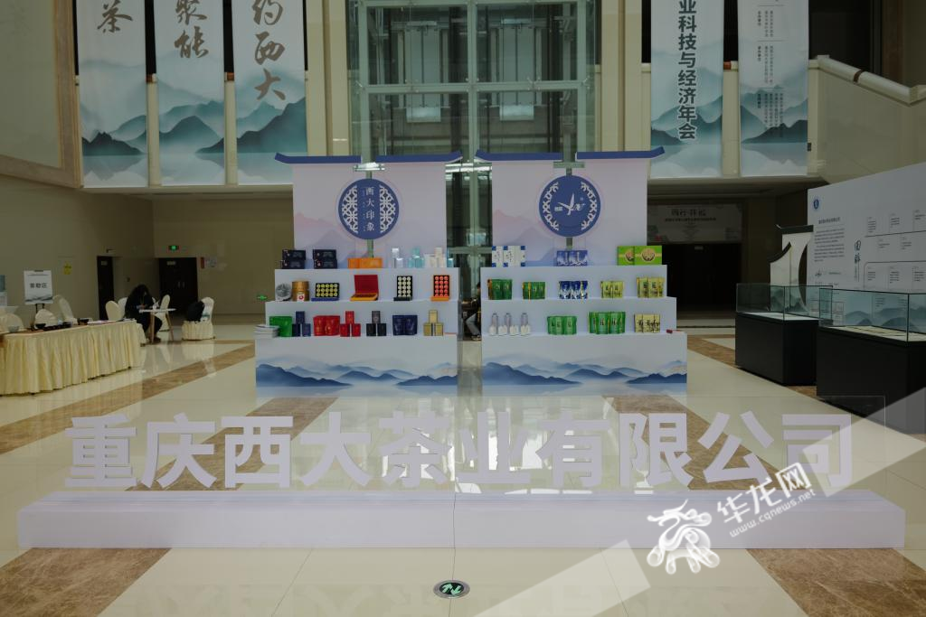 重庆西大茶业有限公司展示产品区。 华龙网记者 刘钊 摄